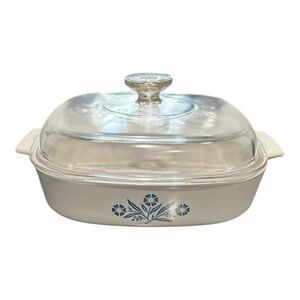 Vintage Corning Ware 2.5 Liter Blue Cornflower A-10-B Casserole with A12C Lid